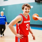 Home 8 농구 리그 참여 조건 - **Prompt:** A vibrant, realistic photograph capturing the moment a new, enthusiastic young adult (ma...