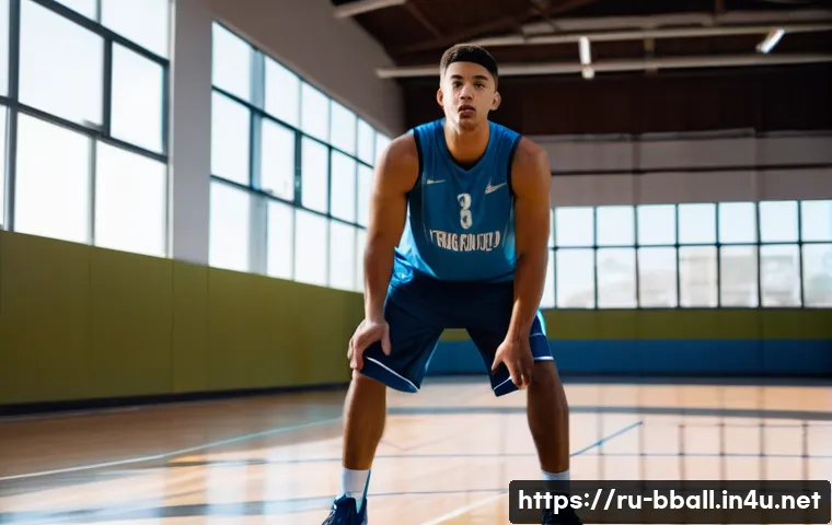 농구 선수 인터뷰 콘텐츠 - A professional male basketball player in his mid-20s performing dynamic dribbling drills on a polish...
